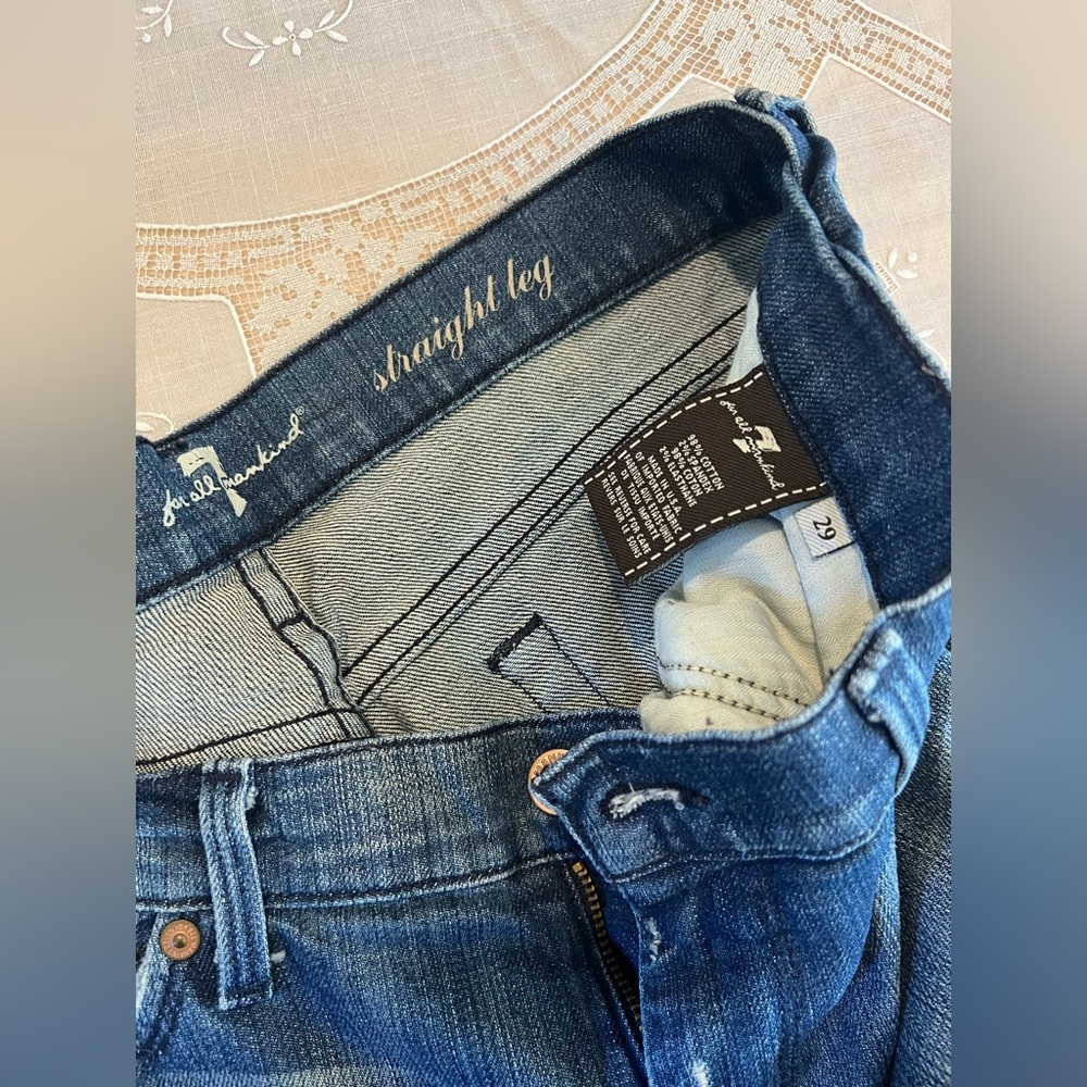 7 For All Mankind Straight Leg Jeans, Size 29 - Picture 9 of 9